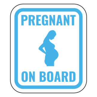 Pregnant On Board Sticker (Baby Blue)